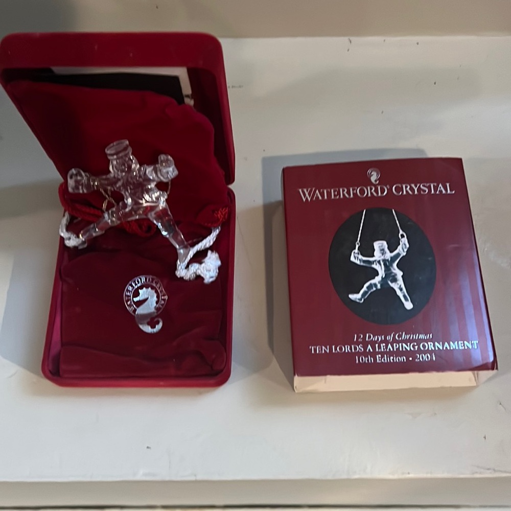 Waterford Crystal 2004Ten Lords A Leaping Ornament 12 Days Of Christmas
